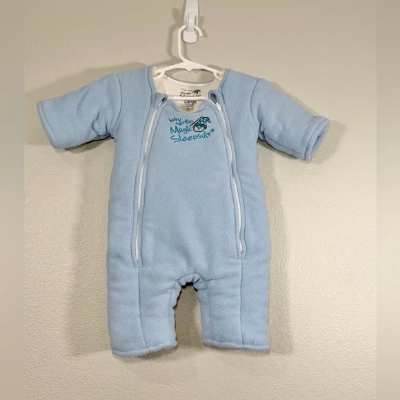 Baby Merlin’s Magic Sleepsuit Baby Blue Footie Weighted Suit Baby 6-9 Month - Picture 1 of 5